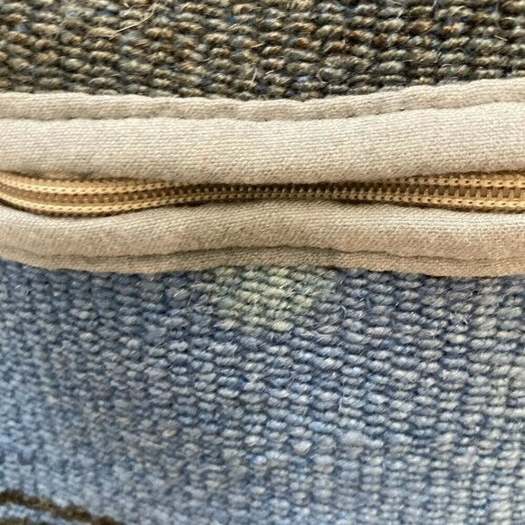 Southwest BoHo Blue Gray Saddle Blanket Lined Crossbody Handbag Small Tote - Picture 12 of 12